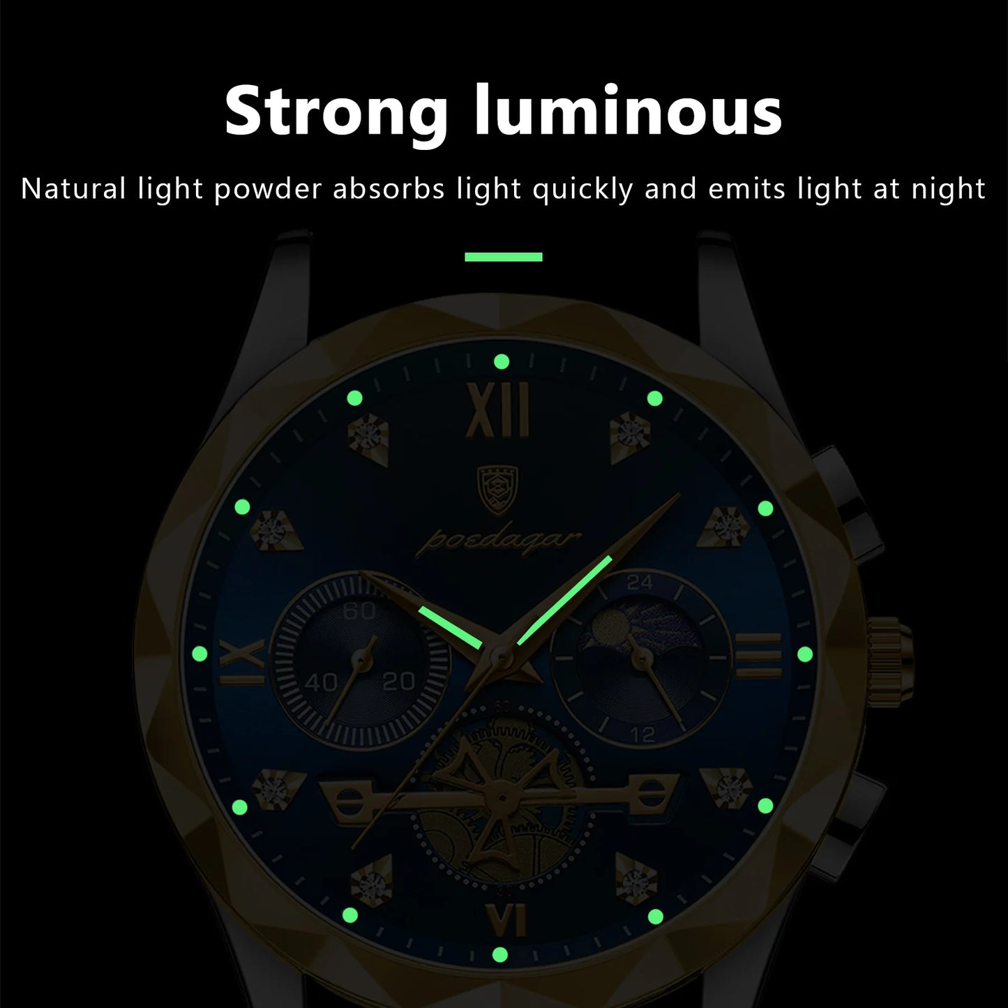 Luxury Man Wristwatch Waterproof Luminous Chronograph Watch for Men Stainless Steel